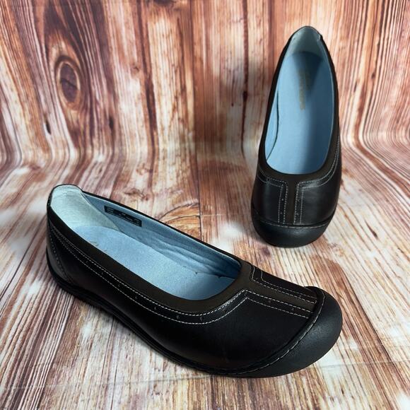 Clarks Shoes - Clarks Springers Womens Size 9 Brown Leather Loafers Ballet Flats Slip On Shoes